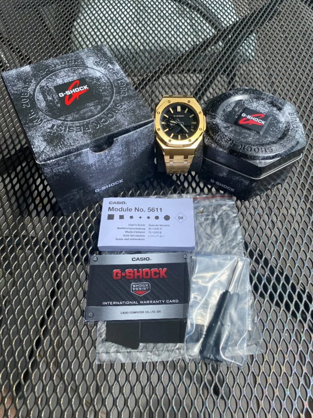 New Casio G-Shock yellow Gold Color GA2100 Luxe black gold custom modification